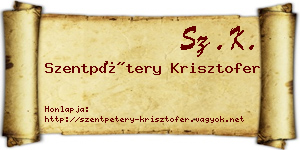 Szentpétery Krisztofer névjegykártya